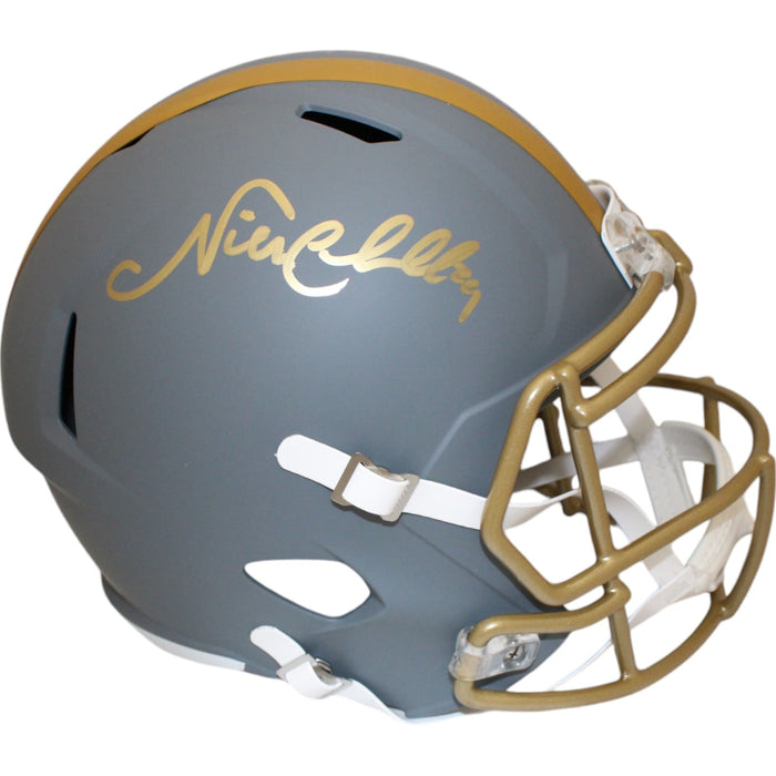 Nick Chubb Signed Cleveland Browns Full-Size Slate Helmet – Beckett Authenticated-Powers Sports Memorabilia