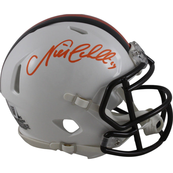 Nick Chubb Signed Cleveland Browns 23 Alt Mini Helmet – Beckett Witness Authenticated-Powers Sports Memorabilia