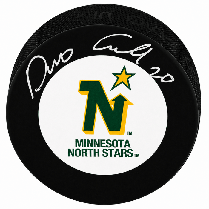 Dino Ciccarelli Autographed Minnesota North Stars Logo Hockey Puck-Powers Sports Memorabilia