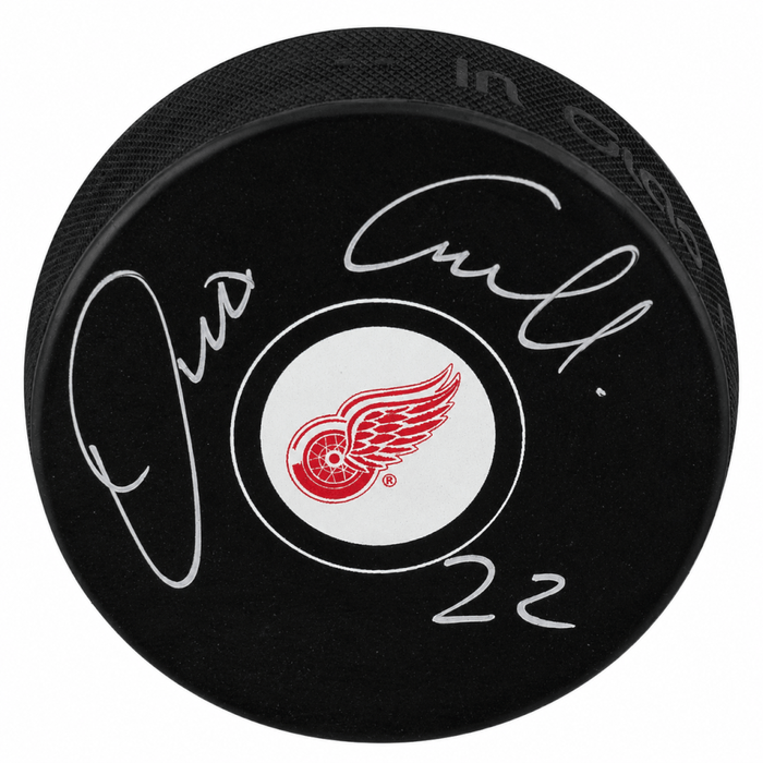 Dino Ciccarelli Autographed Detroit Red Wings Logo Hockey Puck-Powers Sports Memorabilia