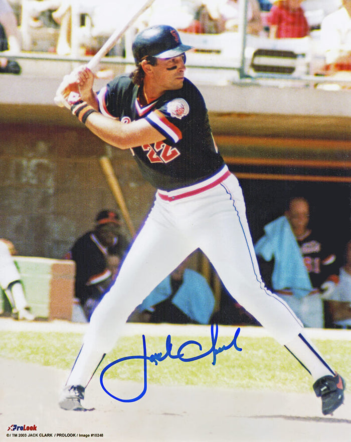 Jack Clark Autographed San Francisco Giants Batting Action 8x10 Photo-Powers Sports Memorabilia