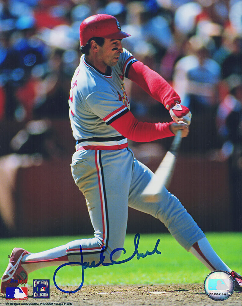 Jack Clark St. Louis Cardinals Autographed Arizona Swinging 8x10 Photo