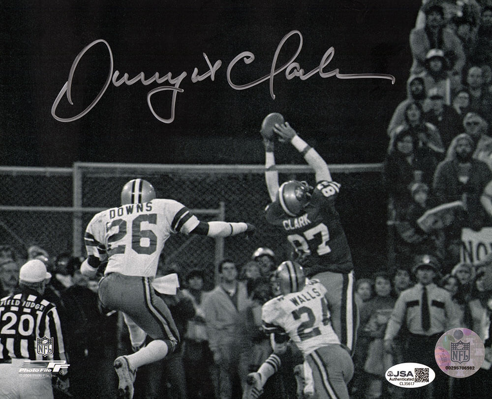 Dwight Clark Autographed San Francisco 49ers The Catch B&W 8x10 Photo - (JSA)-Powers Sports Memorabilia