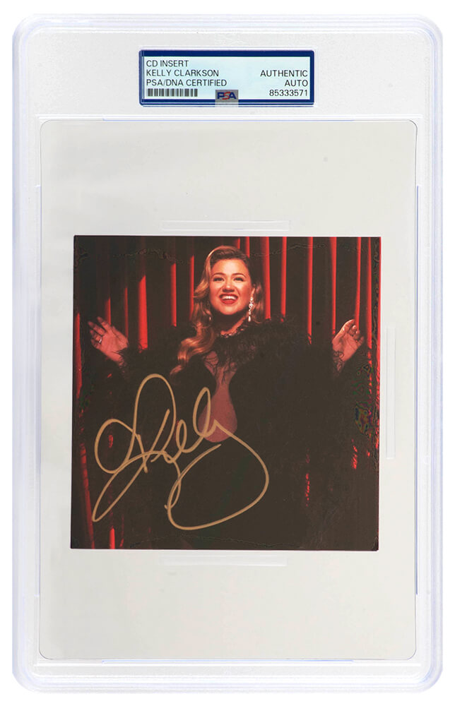 Kelly Clarkson Autographed 'When Christmas Comes Around' 5x5 CD Insert - (PSA/DNA Encapsulated)-Powers Sports Memorabilia