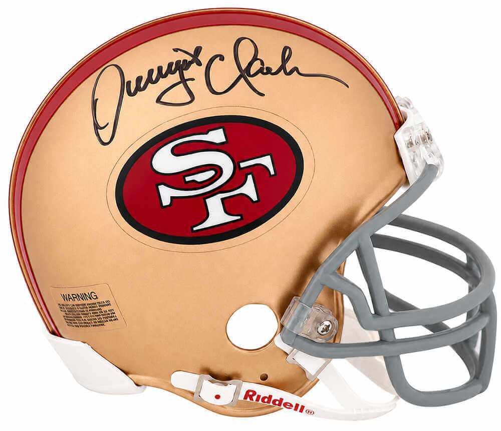 Dwight Clark Autographed San Francisco 49ers Throwback Riddell (VSR4) Mini Helmet-Powers Sports Memorabilia