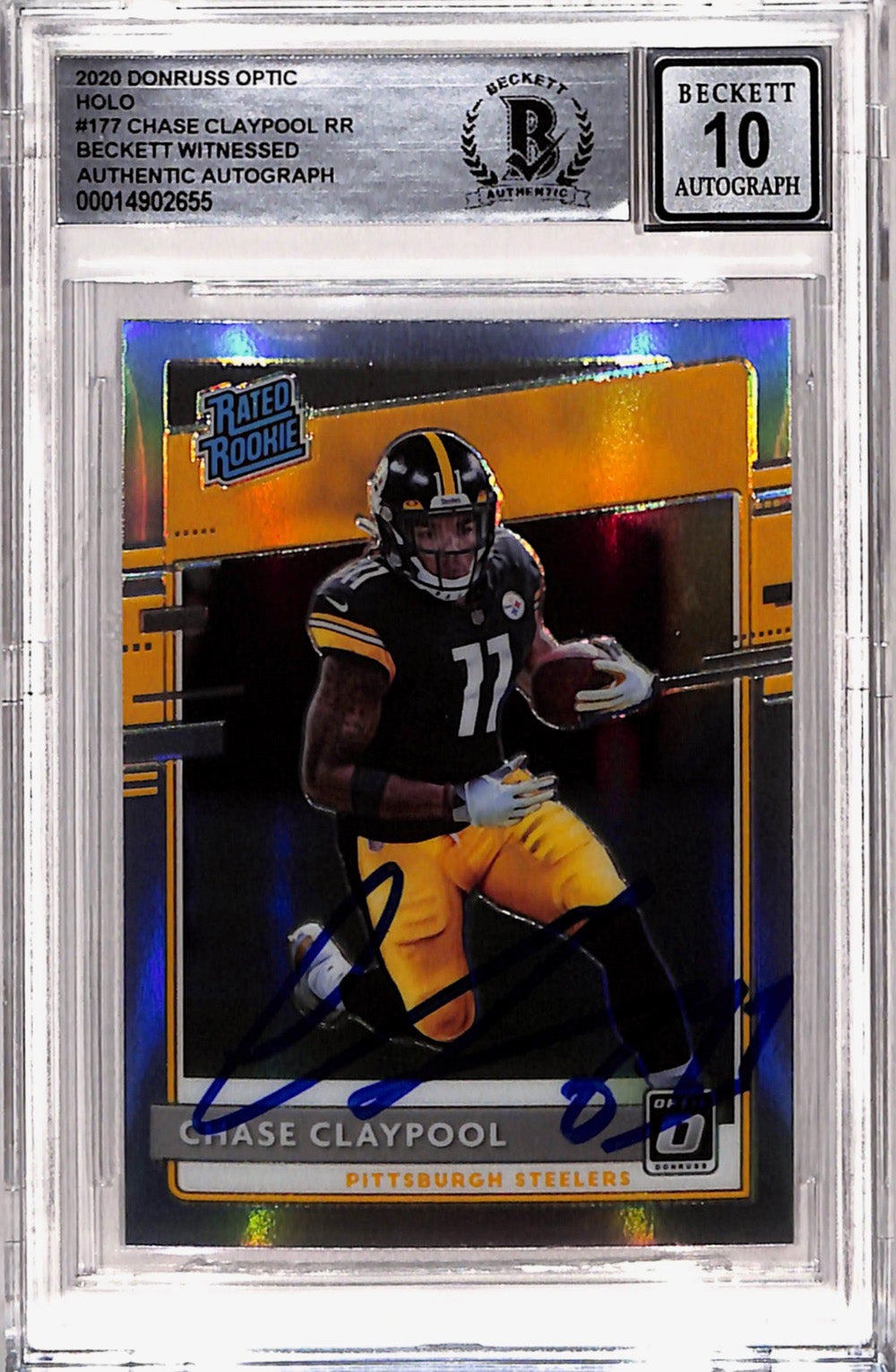 Chase Claypool 2020 Donruss Optic #177 Rookie Signed Card Beckett 10 Slab Beckett-Powers Sports Memorabilia