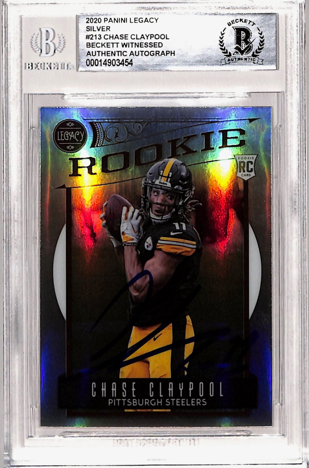 Chase Claypool Signed 2020 Legacy Silver #213 Rookie Card Beckett Slab-Powers Sports Memorabilia