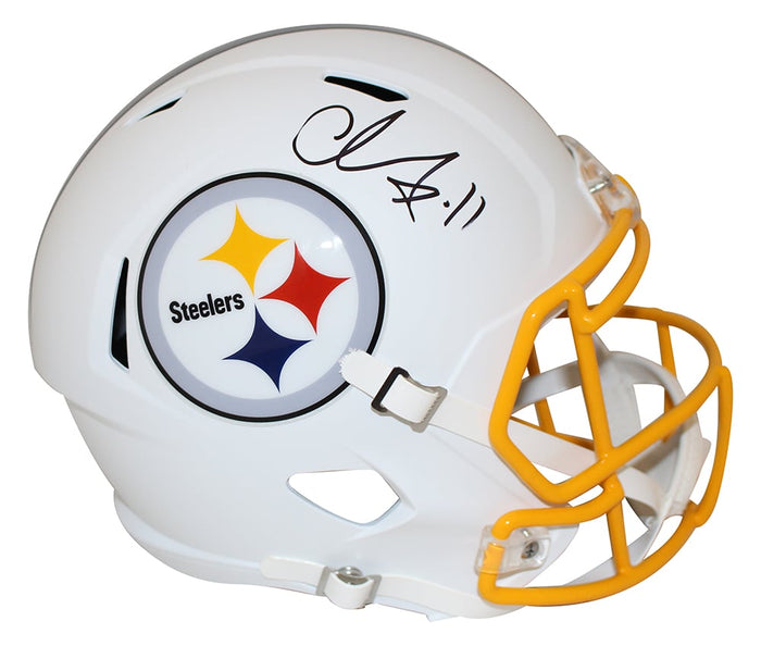 Chase Claypool Signed Pittsburgh Steelers Full-Size Flat White Helmet – Beckett Authenticated-Powers Sports Memorabilia