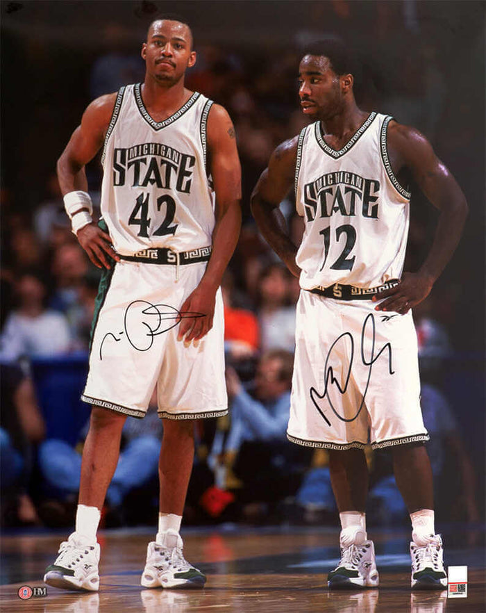 Mateen Cleaves & Morris Peterson Dual Autographed Michigan State Spartans 16x20 Photo-Powers Sports Memorabilia