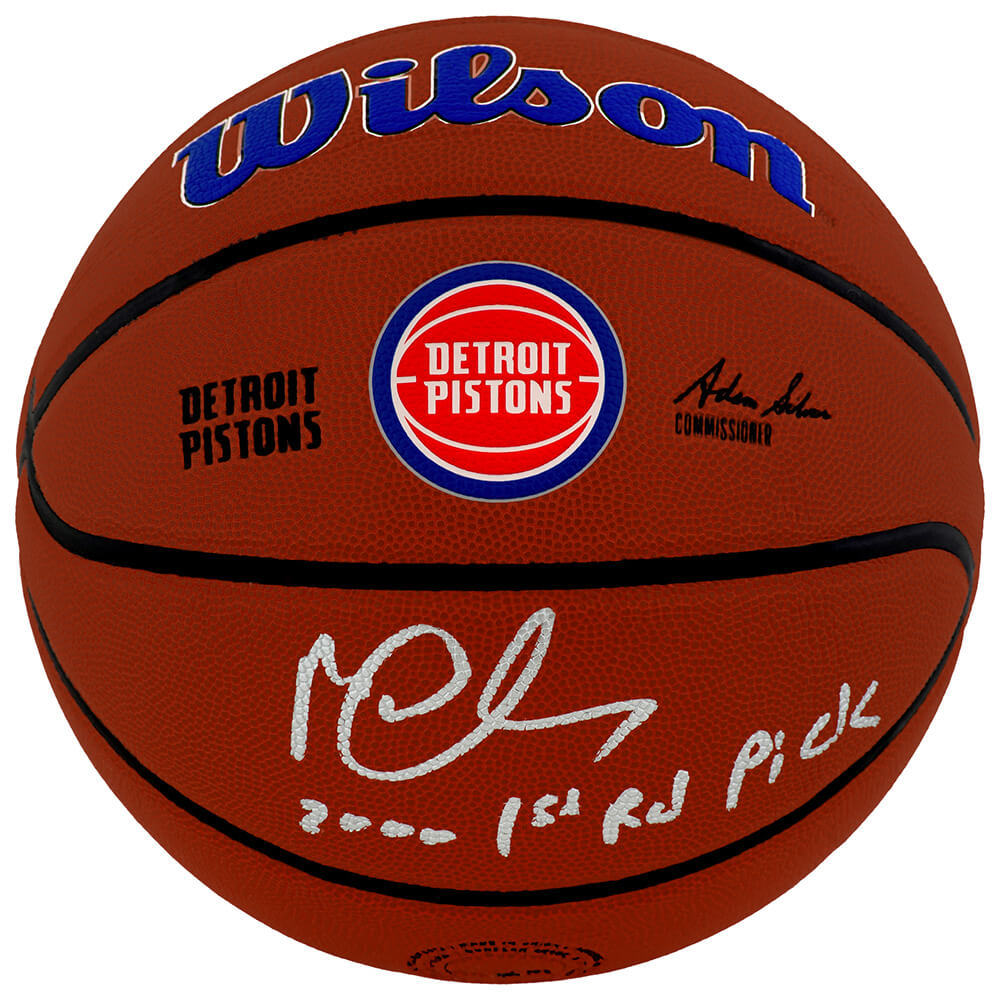 Mateen Cleaves Autographed Detroit Pistons Logo Wilson NBA Basketball with 2000 1st Rd Pick-Powers Sports Memorabilia