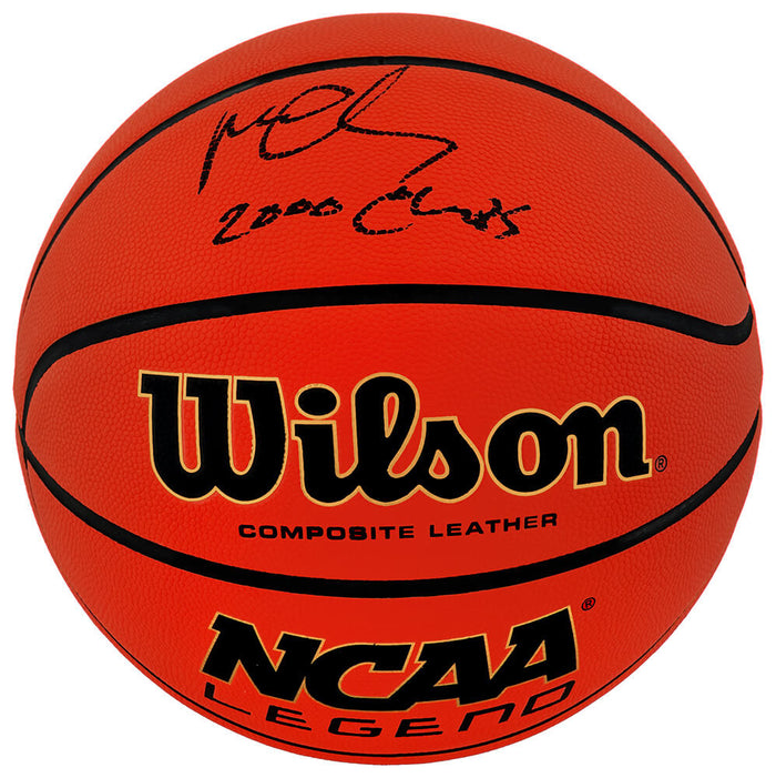 Mateen Cleaves Autographed Wilson NCAA Legends Full Size Basketball with 2000 National Champs-Powers Sports Memorabilia