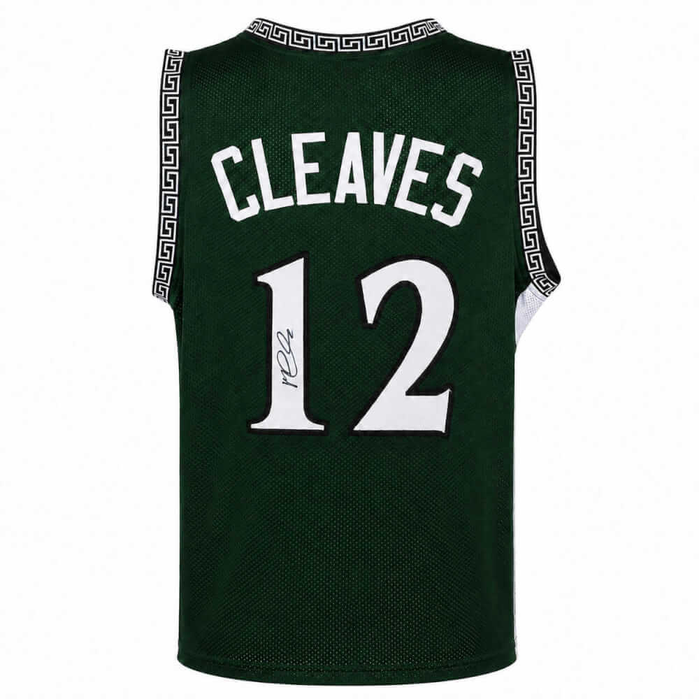 Mateen Cleaves Autographed Green Custom College Basketball Jersey-Powers Sports Memorabilia