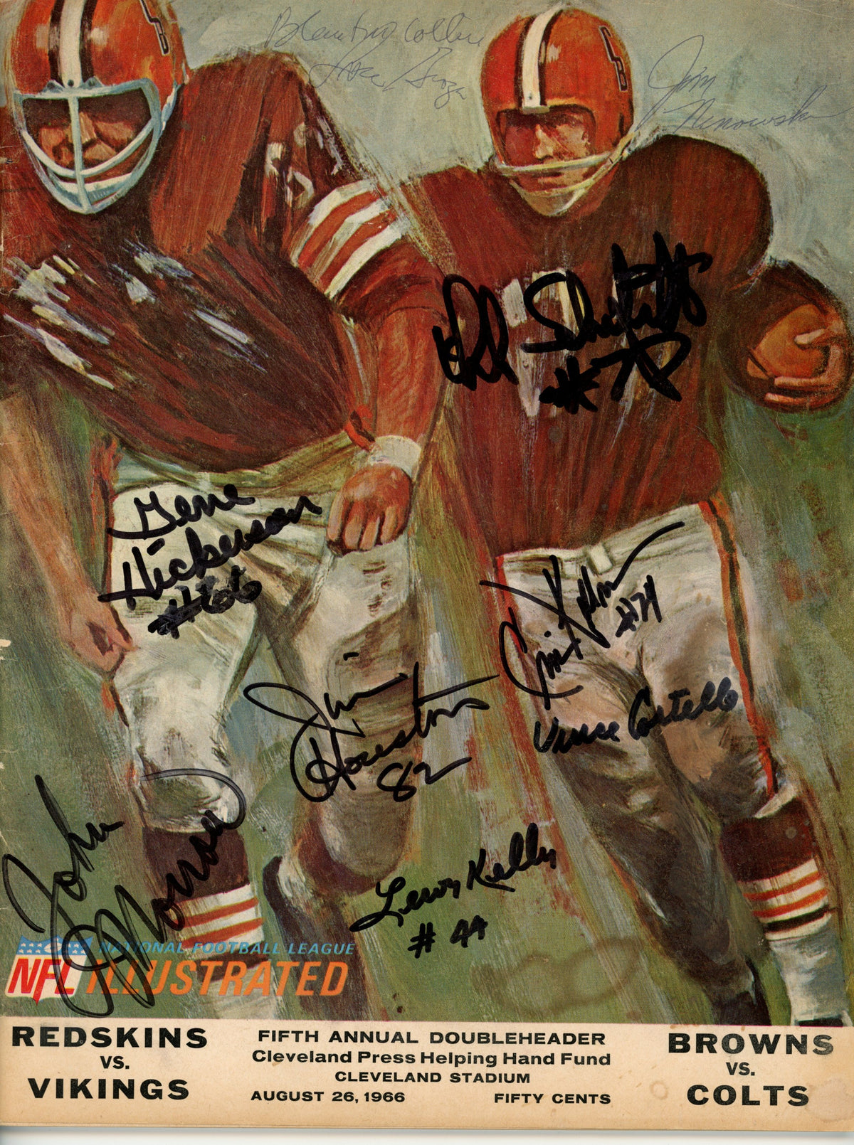 Costello Kelly Houston Hickerson +5 Cleveland Browns Signed Magazine - Magazine JSA JSA-Powers Sports Memorabilia