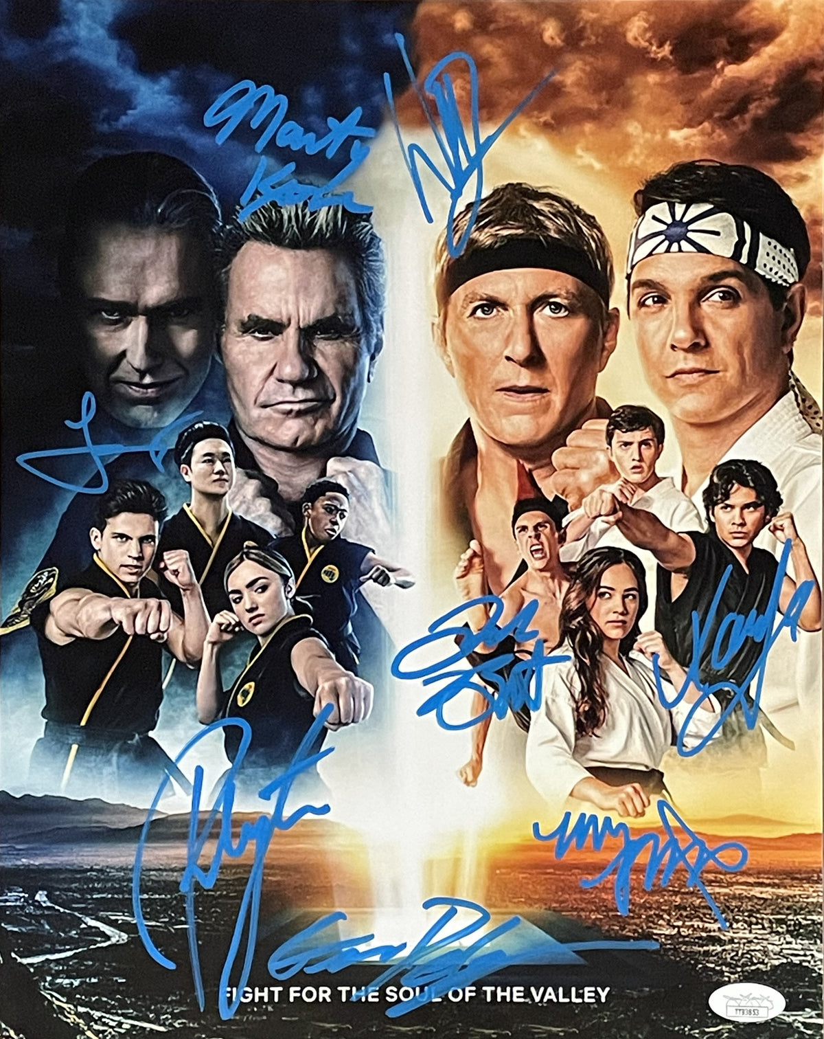 William Zabka Martin Kove +6 Cast Cobra Kai Signed 11x14 Photo - JSA Beckett-Powers Sports Memorabilia