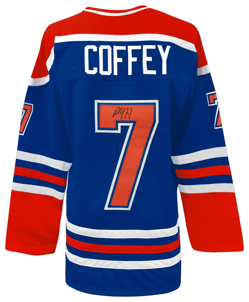 Paul Coffey Autographed Blue Custom Hockey Jersey-Powers Sports Memorabilia