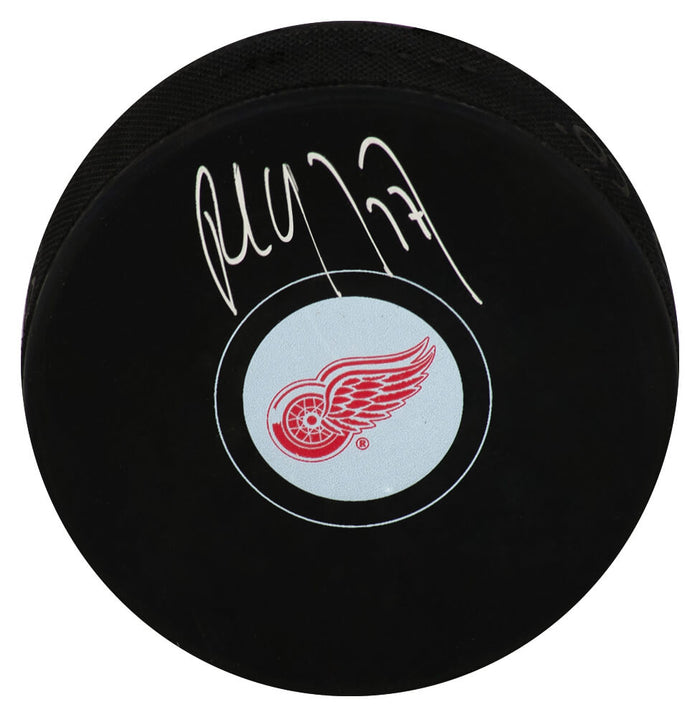 Paul Coffey Autographed Detroit Red Wings Logo Hockey Puck-Powers Sports Memorabilia