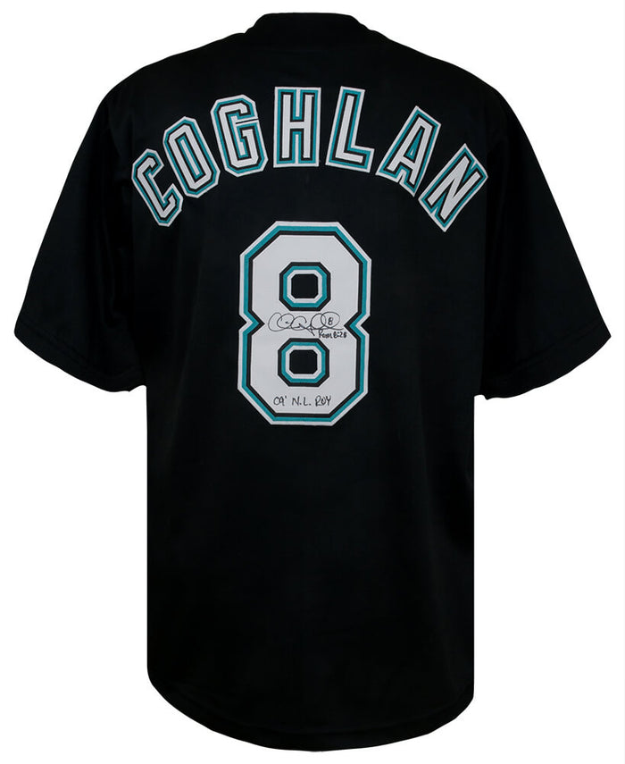 Chris Coghlan Autographed Black Custom Baseball Jersey with 2009 NL ROY-Powers Sports Memorabilia