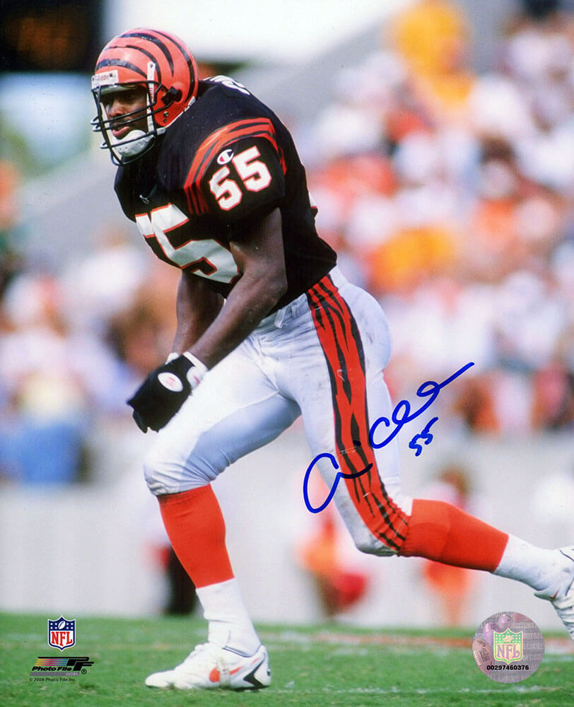 Andre Collins Autographed Cincinnati Bengals Black Jersey Action 8x10 Photo-Powers Sports Memorabilia