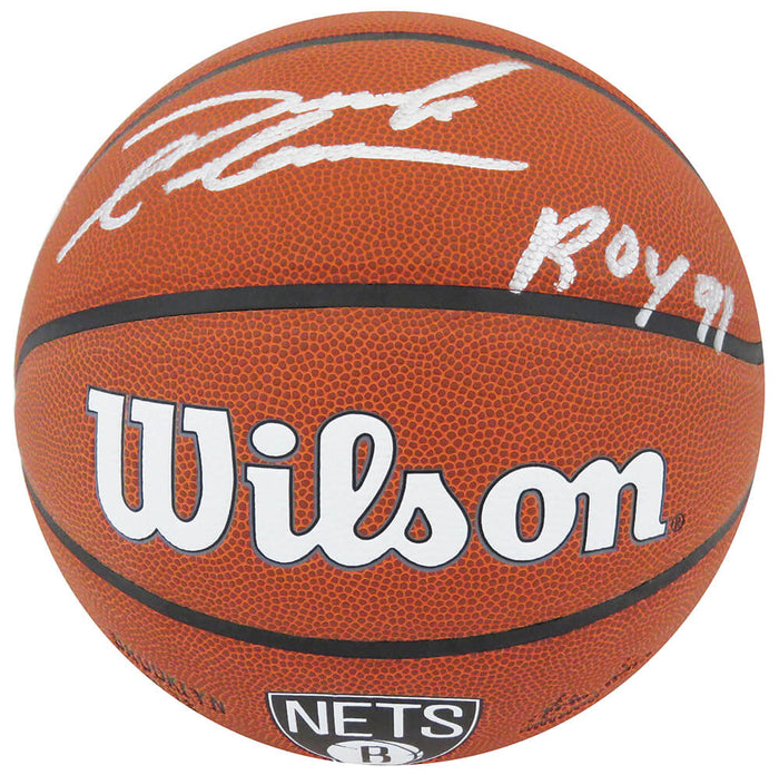 Derrick Coleman Brooklyn Nets Autographed Wilson Logo NBA Basketball-Powers Sports Memorabilia