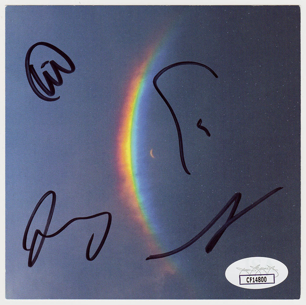 Coldplay Band Autographed 'Moon Music' 5x5 CD Insert Card (4 - Signatures) - (JSA Holo)-Powers Sports Memorabilia