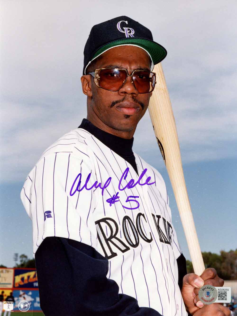 Alex Cole Colorado Rockies Signed 8x10 Photo - Beckett Beckett-Powers Sports Memorabilia
