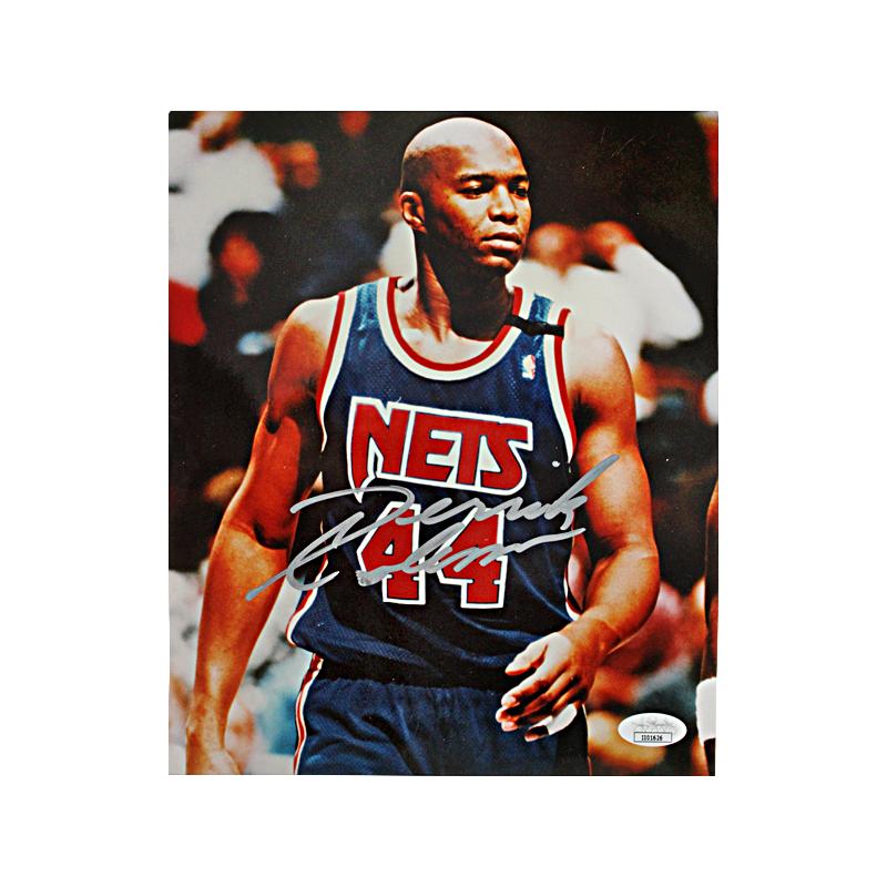 Derrick Coleman New Jersey Nets Signed 8x10 Photo (JSA Auth)-Powers Sports Memorabilia