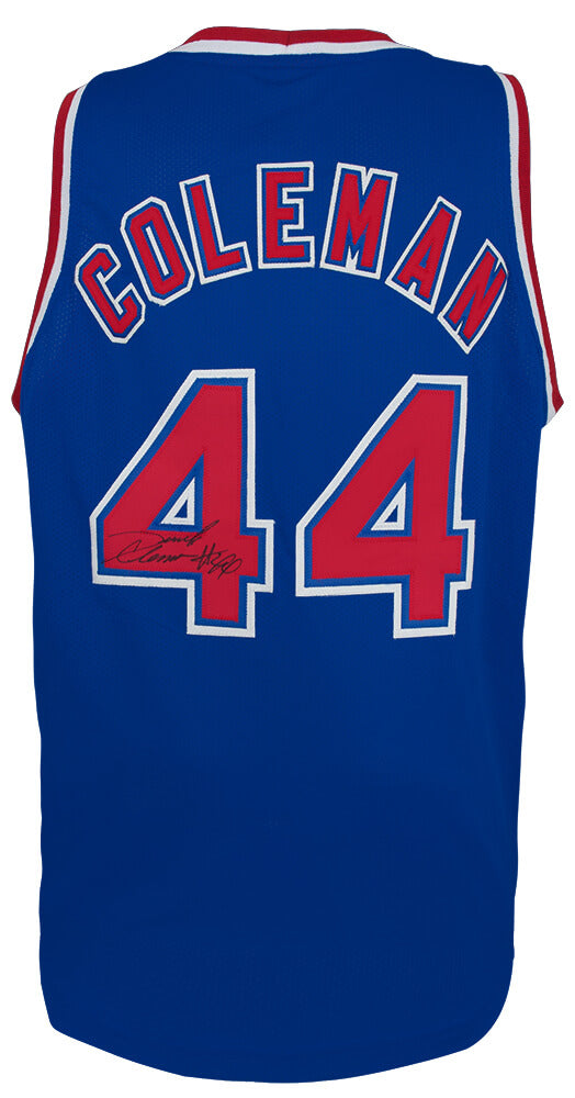 Derrick Coleman Autographed Blue Custom Basketball Jersey