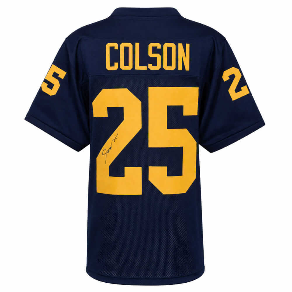 Junior Colson Autographed Navy Custom College Football Jersey-Powers Sports Memorabilia