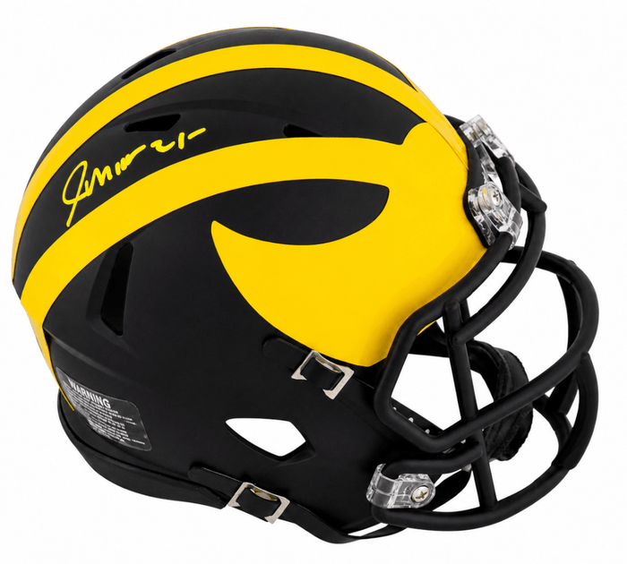 Junior Colson Autographed Michigan Wolverines Riddell Speed Mini Helmet-Powers Sports Memorabilia