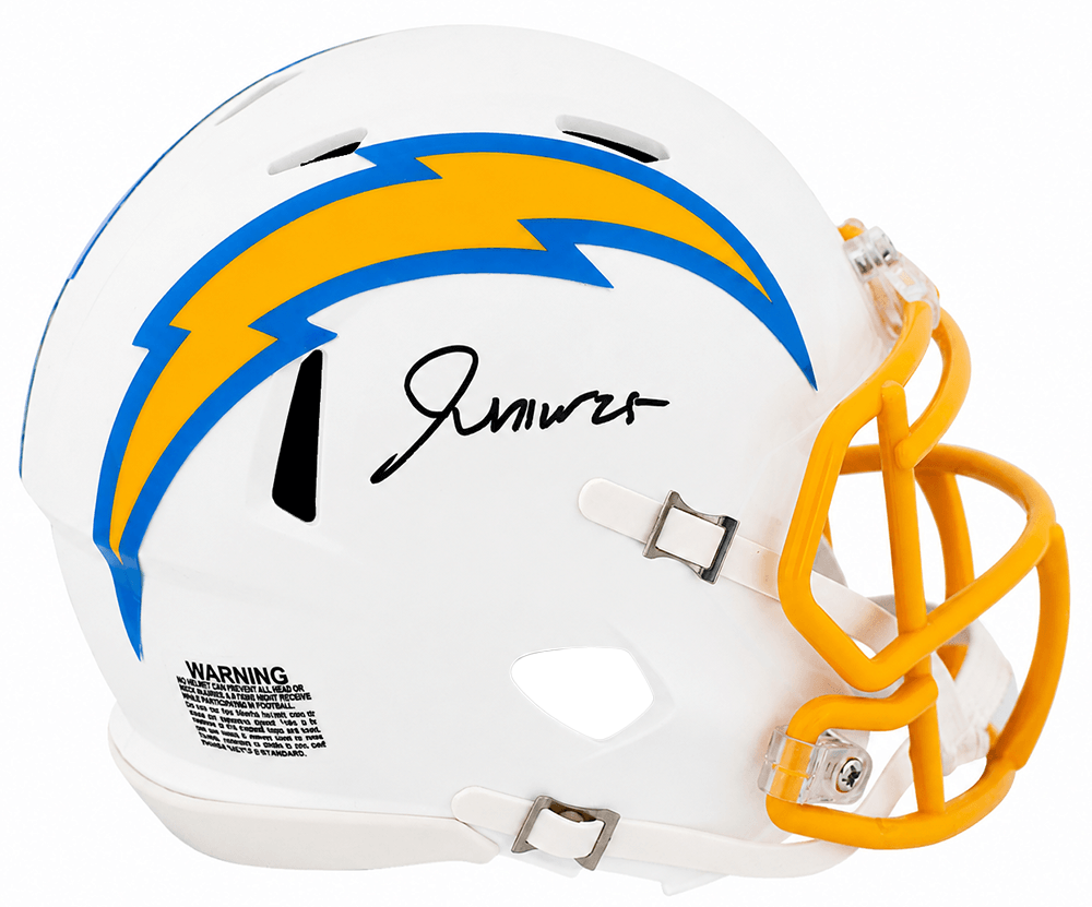 Junior Colson Autographed Los Angeles Chargers Riddell Speed Mini Helmet-Powers Sports Memorabilia