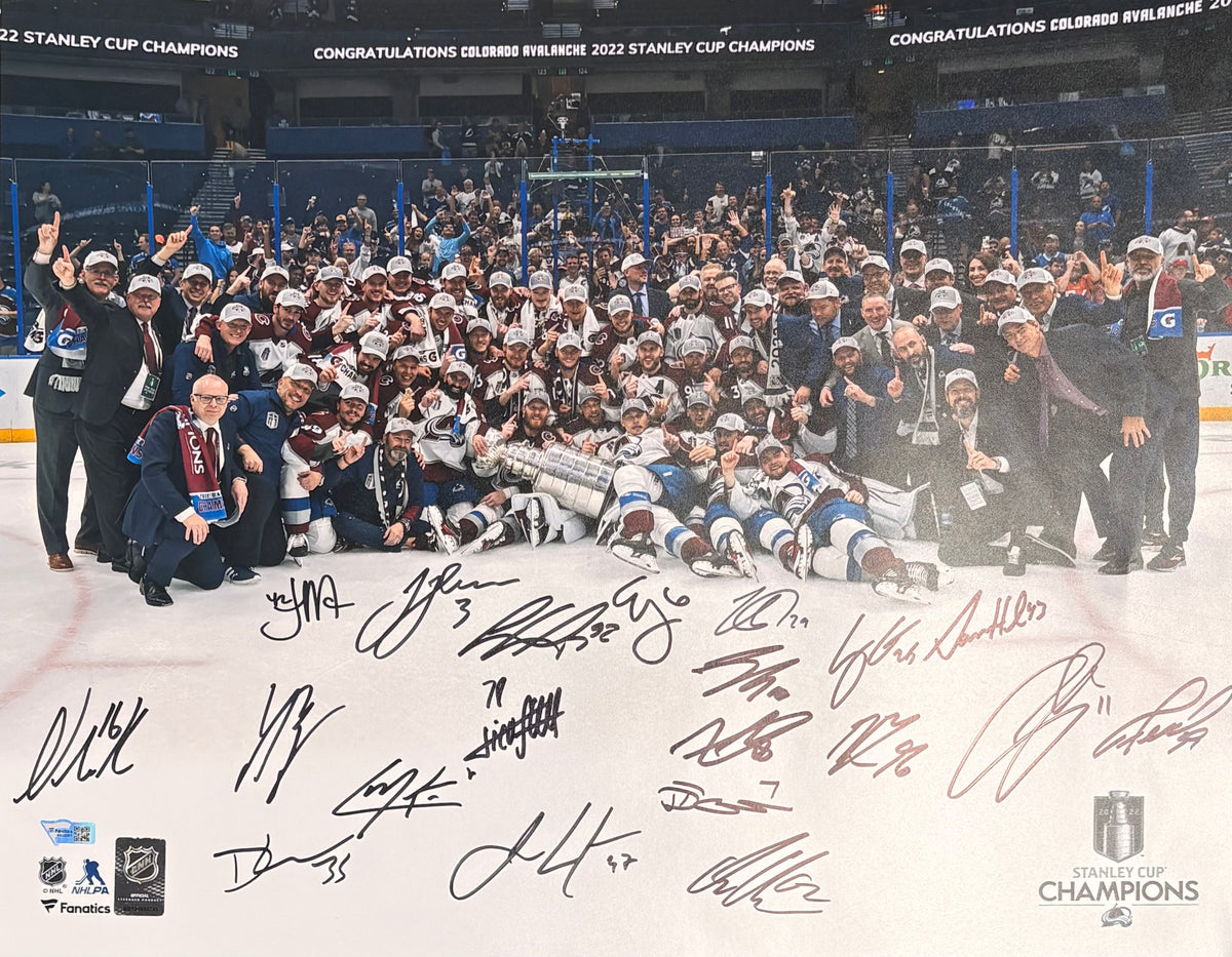 Colorado Avalanche 18 sigs Signed 16x20 Photo SC Champs-Powers Sports Memorabilia
