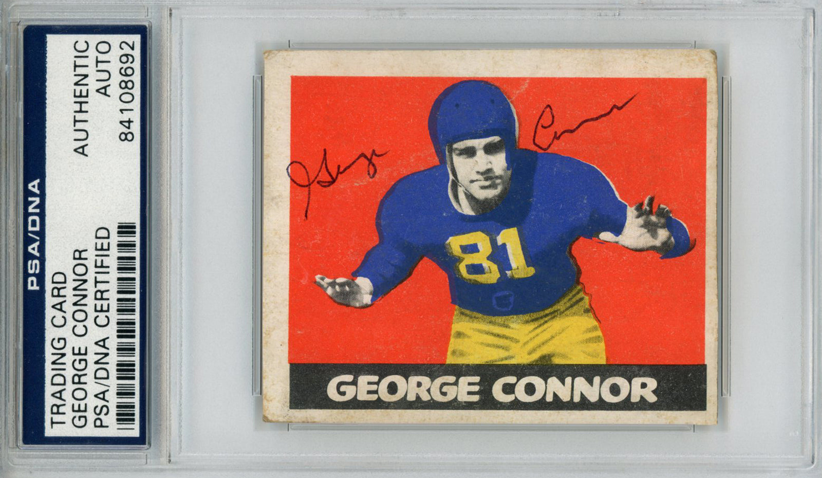 George Connor Chicago Bears Signed Card - 1948 Leaf #37 PSA Slab PSA-Powers Sports Memorabilia