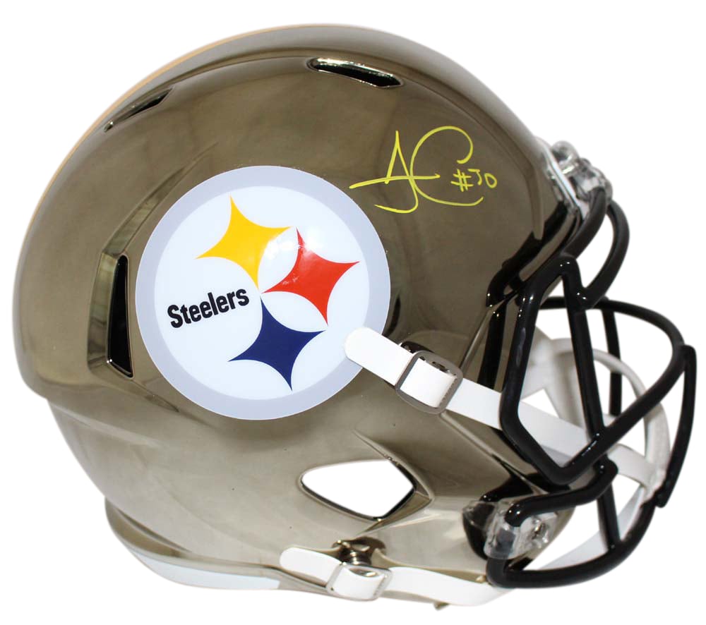 James Conner Pittsburgh Steelers Chrome Replica Signed Helmet JSA-Powers Sports Memorabilia
