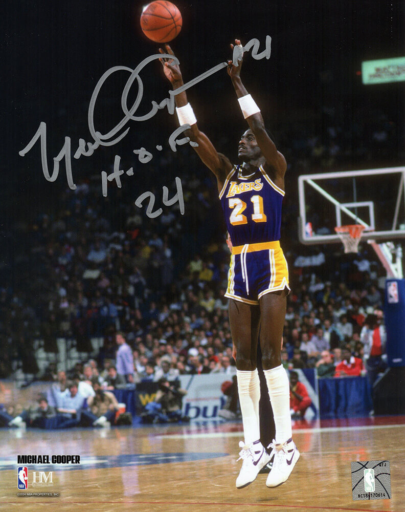 Michael Cooper Autographed Los Angeles Lakers Shooting Action 8x10 Photo with HOF'24-Powers Sports Memorabilia