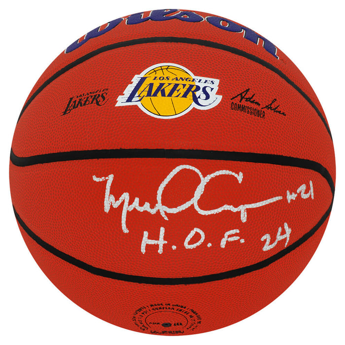Michael Cooper Autographed Los Angeles Lakers Logo Wilson NBA Basketball with HOF'24-Powers Sports Memorabilia