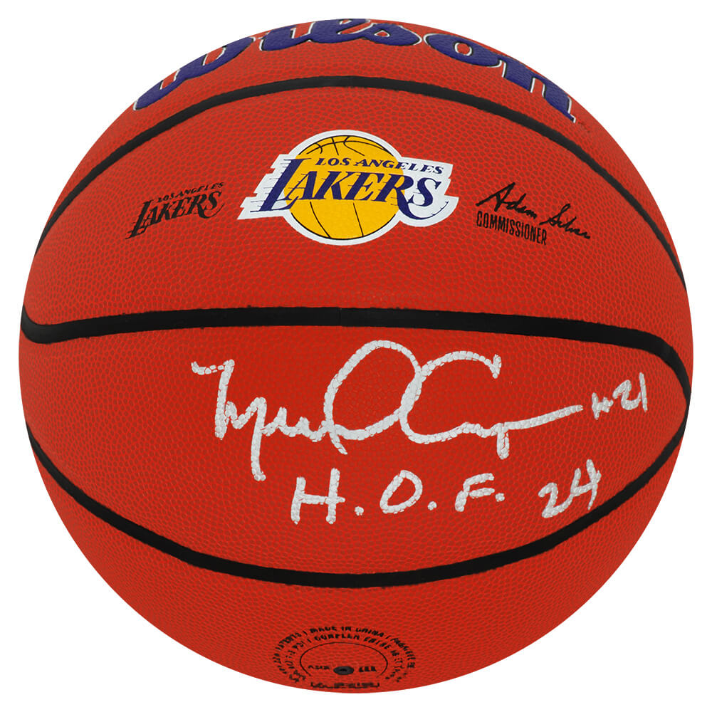 Michael Cooper Autographed Los Angeles Lakers Logo Wilson NBA Basketball with HOF'24-Powers Sports Memorabilia