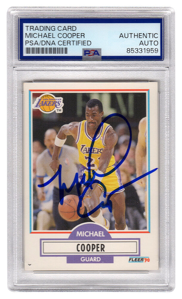 Michael Cooper Autographed Los Angeles Lakers 1990 91 Fleer Basketball Card #90-Powers Sports Memorabilia