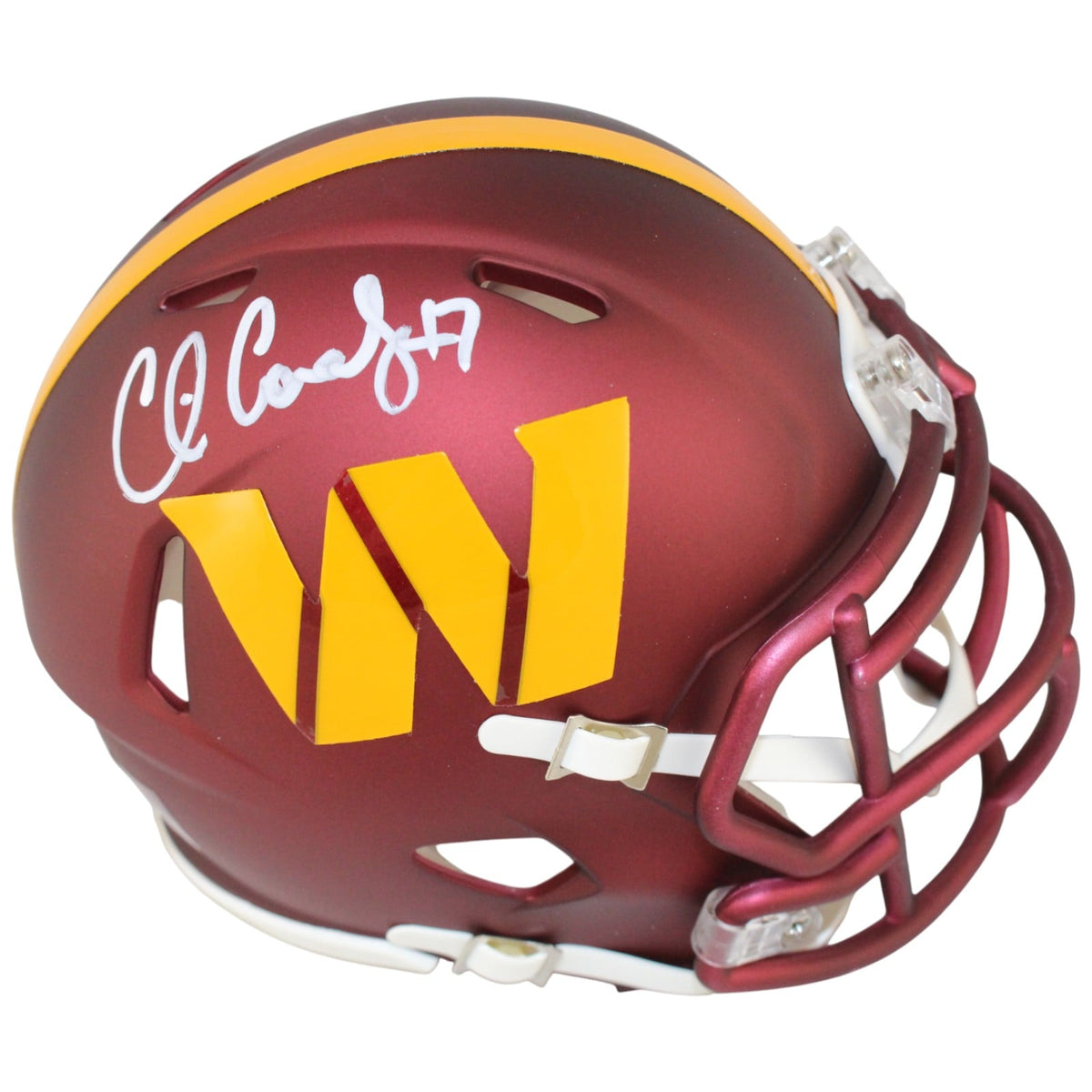 Chris Cooley Signed Washington Commanders Mini Helmet – Beckett Witness Authenticated-Powers Sports Memorabilia
