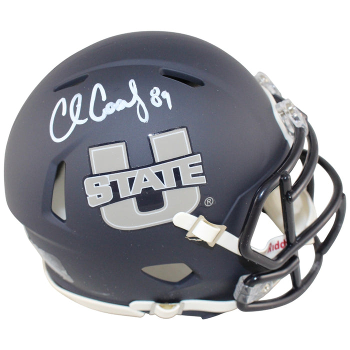 Chris Cooley Signed Utah State Aggies Mini Helmet – Beckett Witness Authenticated-Powers Sports Memorabilia