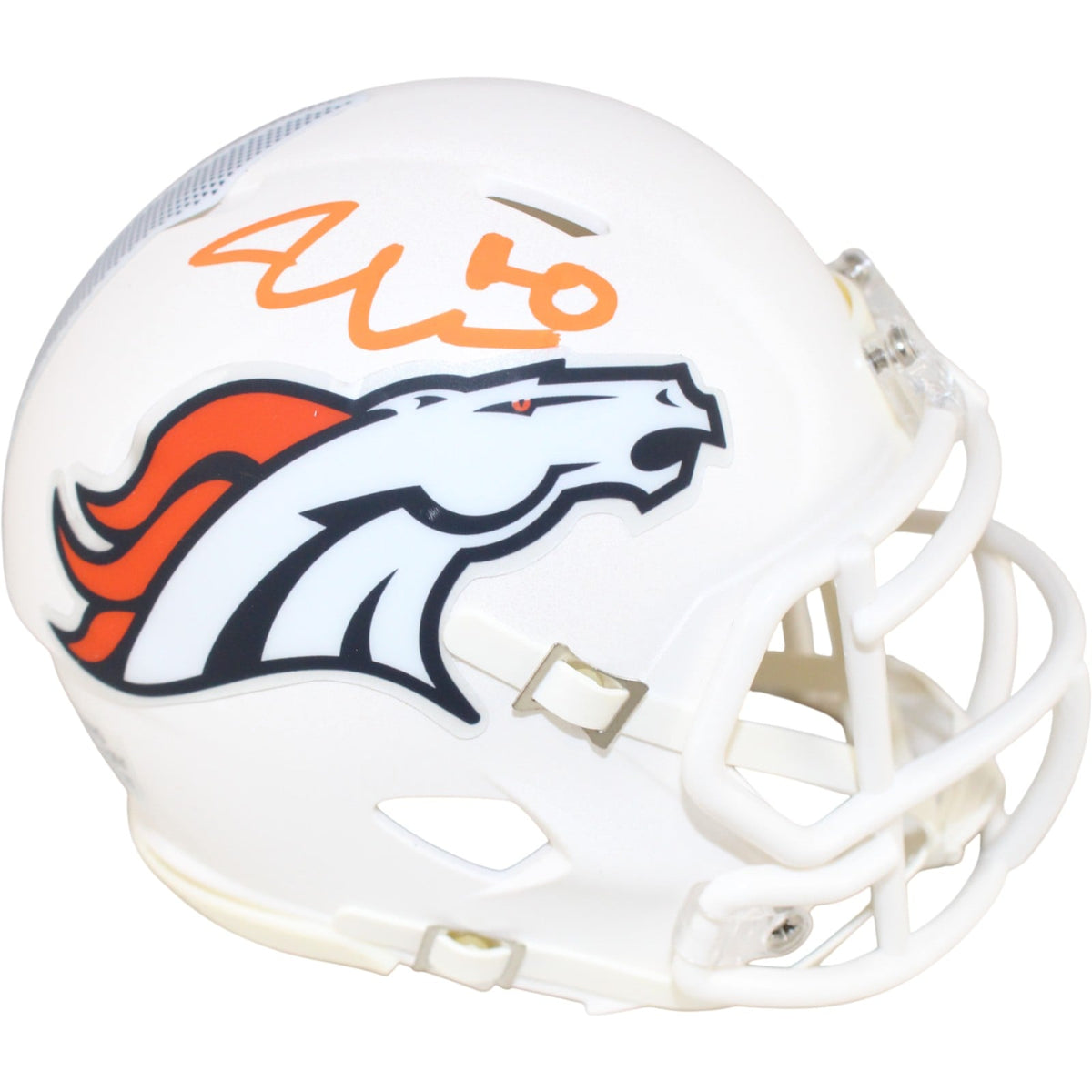 Jonathon Cooper Signed Denver Broncos 24 Alt Mini Helmet Beckett WIT-Powers Sports Memorabilia