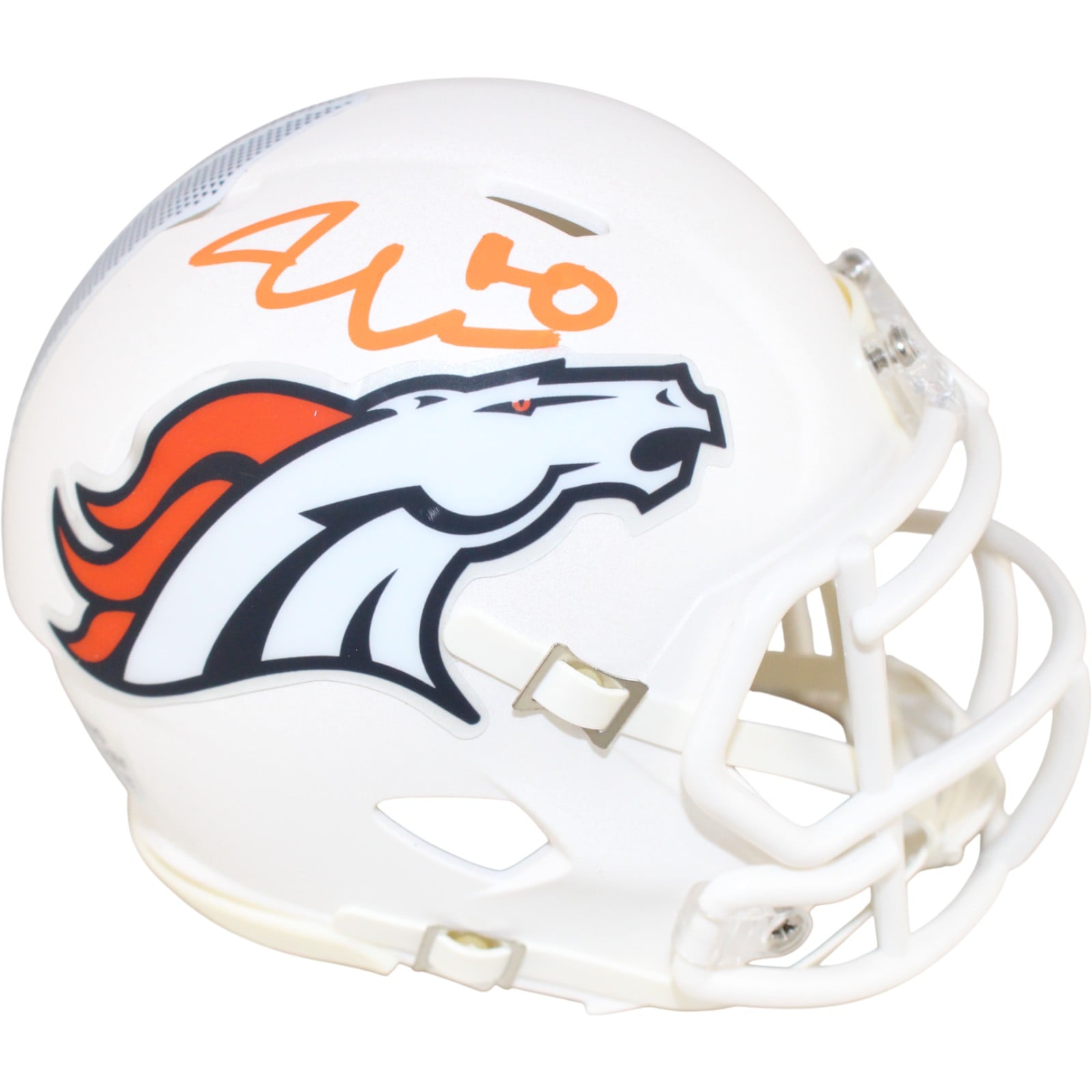 Jonathon Cooper Signed Denver Broncos 24 Alt Mini Helmet Beckett WIT-Powers Sports Memorabilia