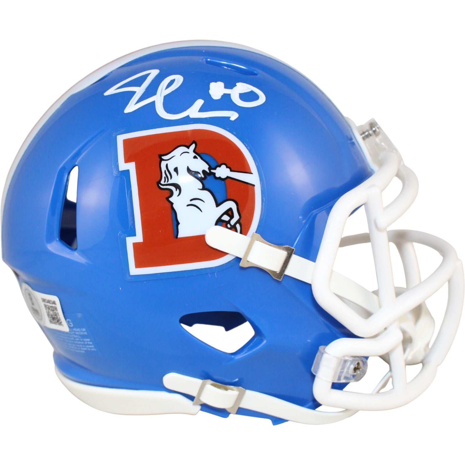 Jonathon Cooper Signed Denver Broncos Mini Helmet TB – Beckett Witness Authenticated-Powers Sports Memorabilia