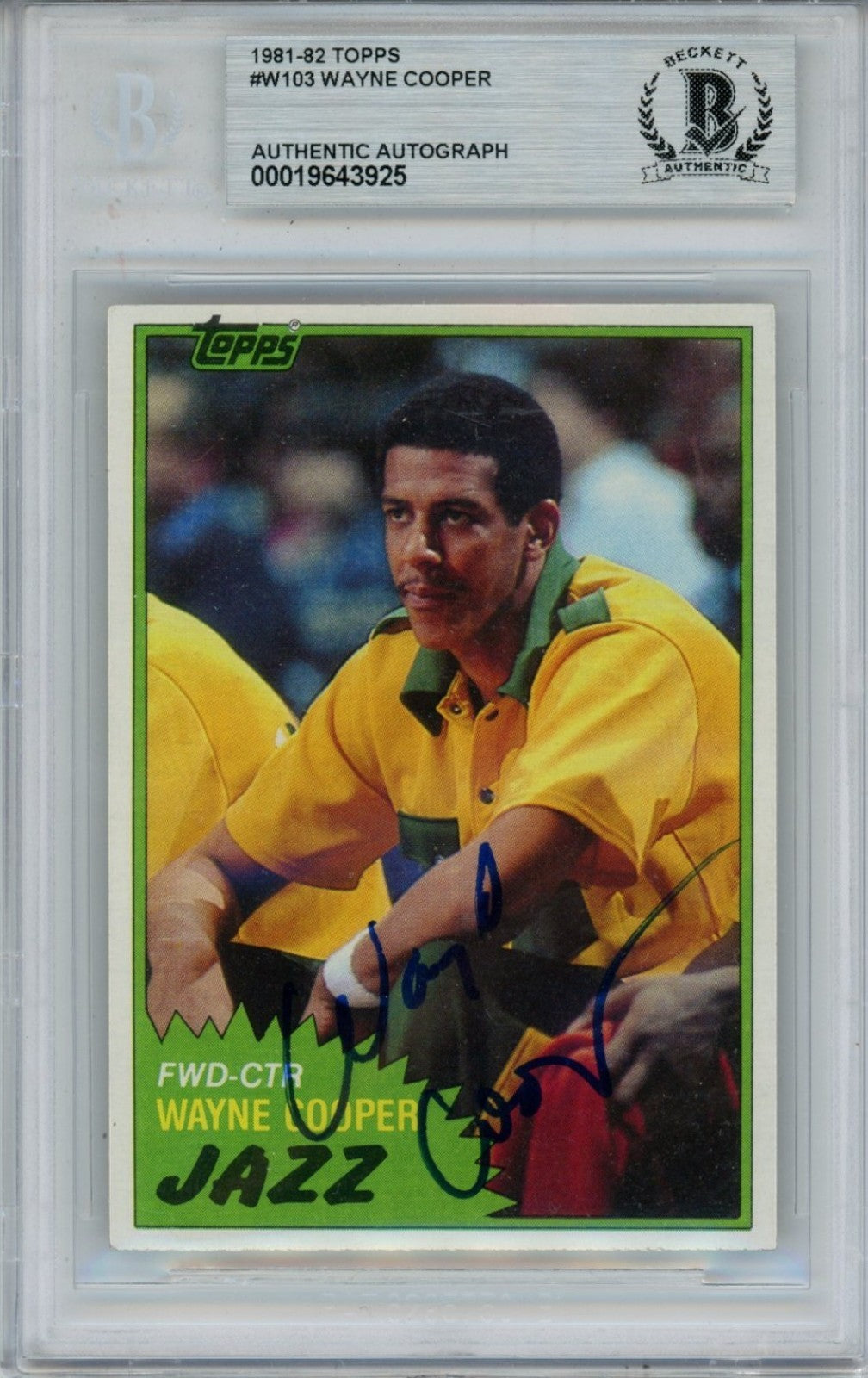 Wayne Cooper Utah Jazz Signed Card - 1981/82 Topps #103 Beckett Beckett-Powers Sports Memorabilia