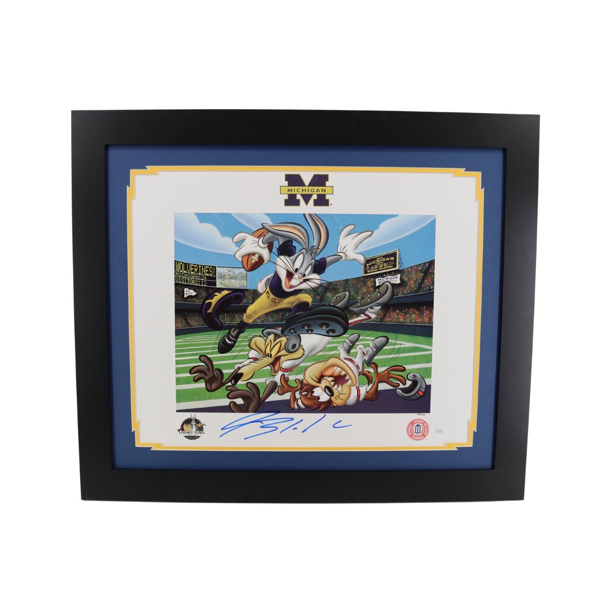 Blake Corum Michigan Wolverines Framed Signed Bugs Bunny LE 983/1000 Litho-Powers Sports Memorabilia