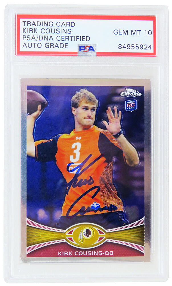Kirk Cousins Autographed 2012 Topps Chrome Rookie Football Card #146-Powers Sports Memorabilia