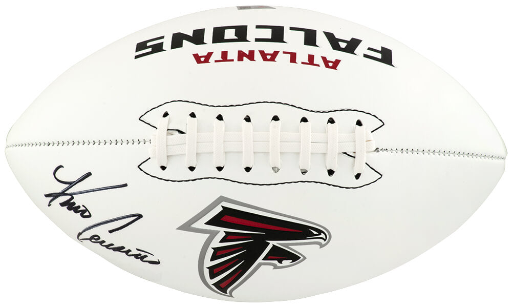 Kirk Cousins Autographed Atlanta Falcons Franklin White Logo Football - (Fanatics)-Powers Sports Memorabilia