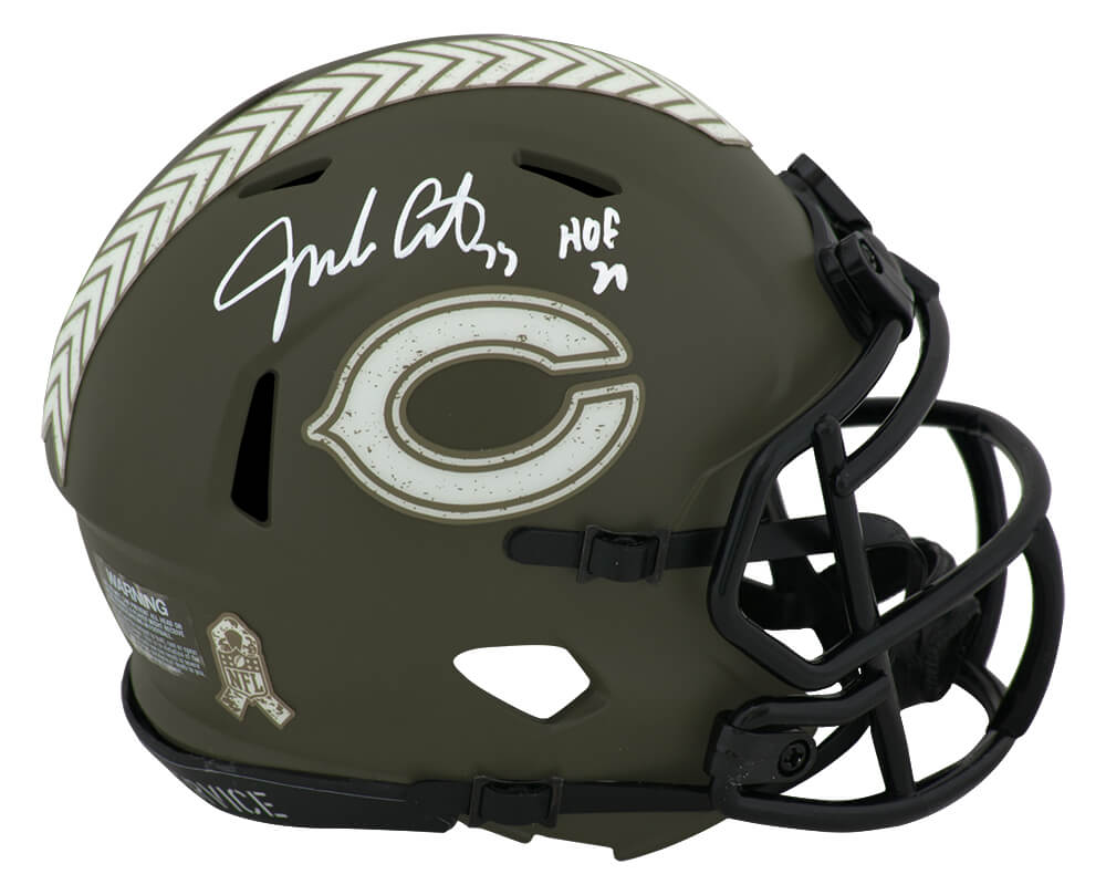 Jim Covert Chicago Bears Autographed Salute to Service Riddell Mini Helmet-Powers Sports Memorabilia