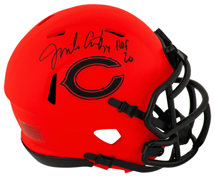 Jim Covert Autographed Chicago Bears RAVE Riddell Speed Mini Helmet with HOF'20-Powers Sports Memorabilia