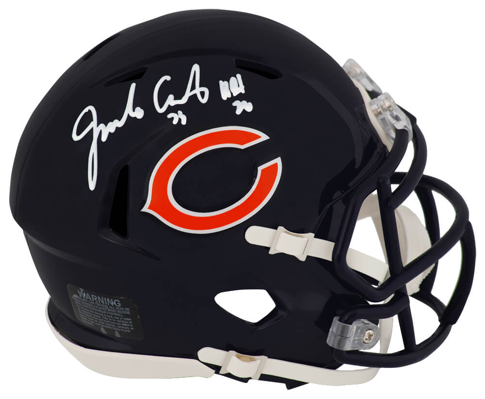 Jim Covert Autographed Chicago Bears Riddell Speed Mini Helmet with HOF'20 - (In White)-Powers Sports Memorabilia