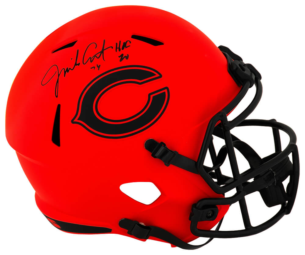 Jim Covert Autographed Chicago Bears RAVE Riddell Full Size Speed Replica Helmet with HOF'20-Powers Sports Memorabilia